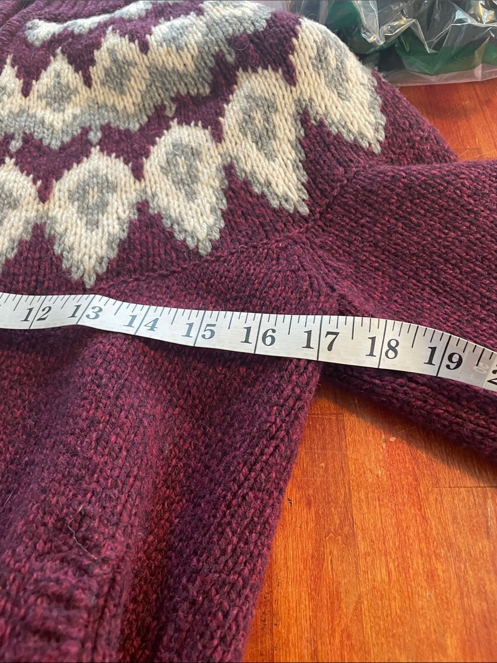 Eddie Bauer Maroon Zip-Up Nordic Turtleneck Sweater - Picture 3 of 4